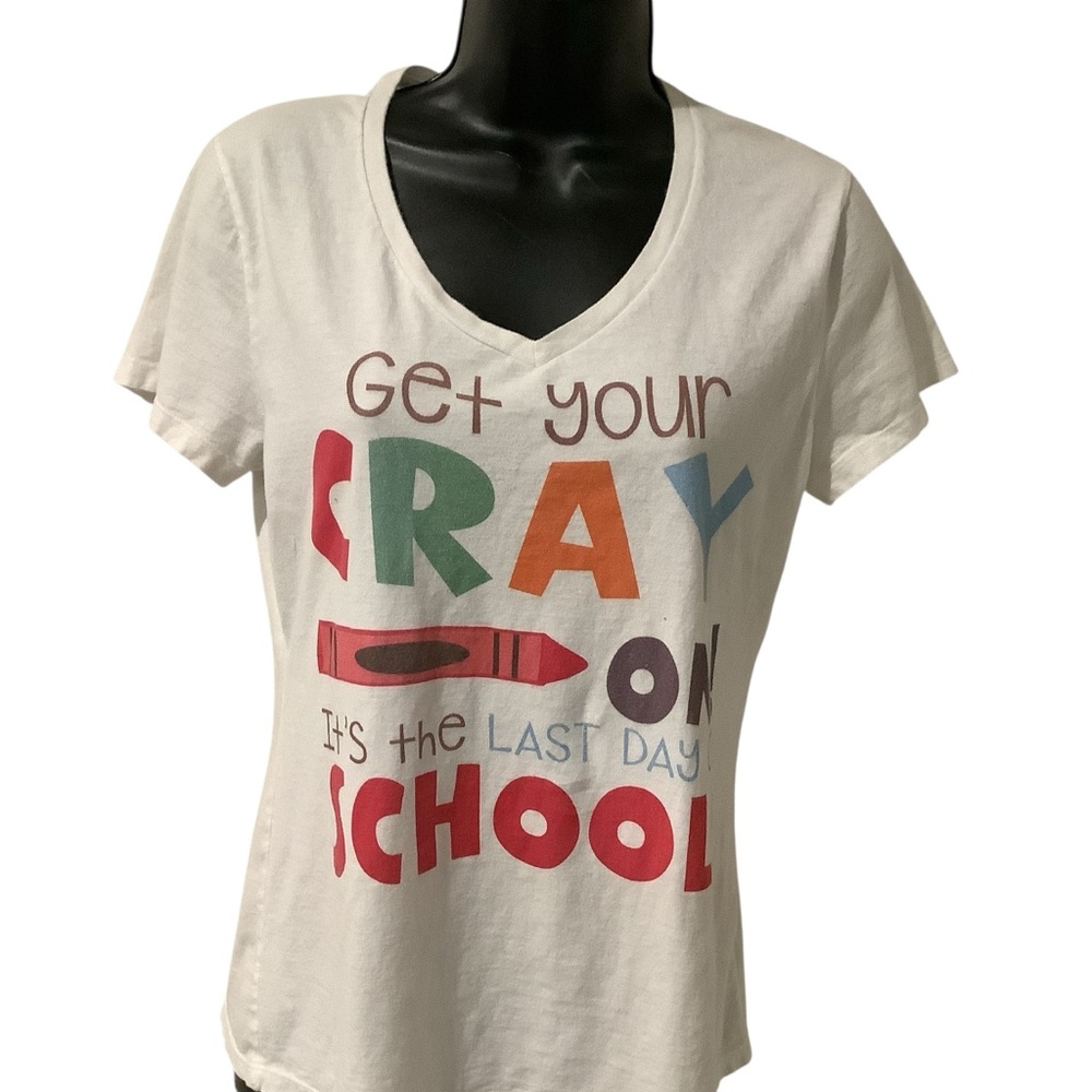 Hanes White 'Get Your Cray On' Adult T-Shirt Size S
